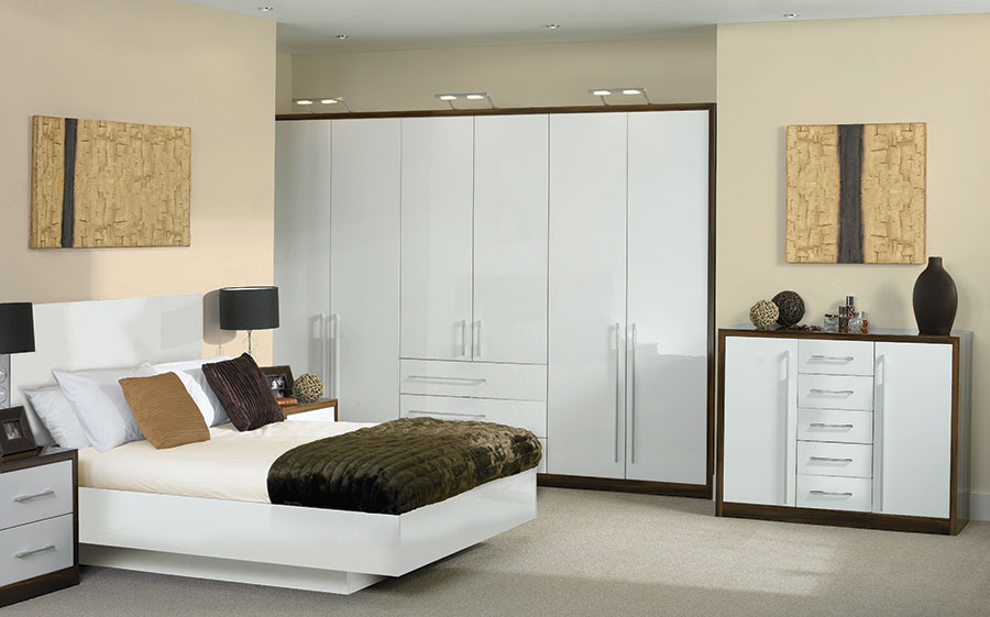 Bella High Gloss White Venice Bedroom