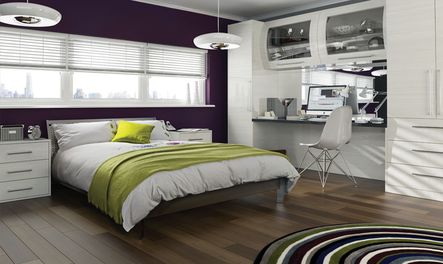 Bella High Gloss Snow Larch Venice Bedroom