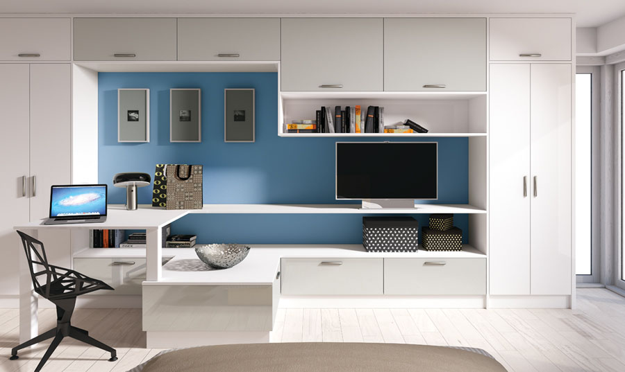 Zurfiz Ultragloss White And Grey Bedroom