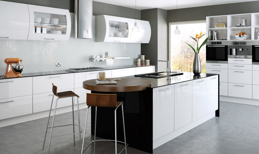 Bella High Gloss White Lincoln Kitchen