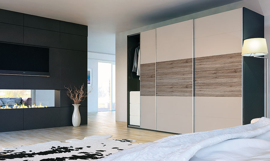 Sliding Wardrobe Glidor Matt Cashmere San Remo Rustic Bedroom
