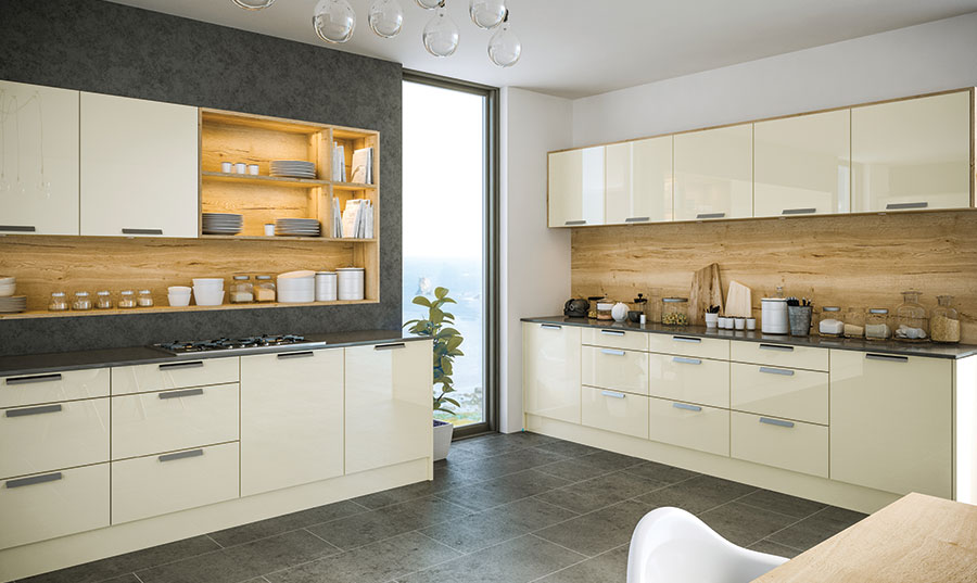 Pronto Firbeck Supergloss Cream Kitchen