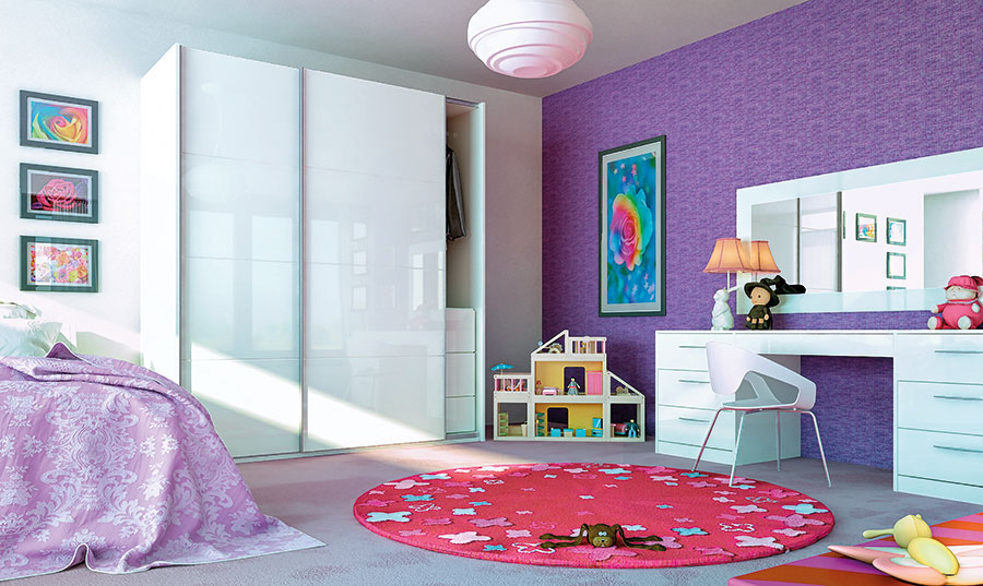 Glidor Ultragloss High Gloss White Wardrobe