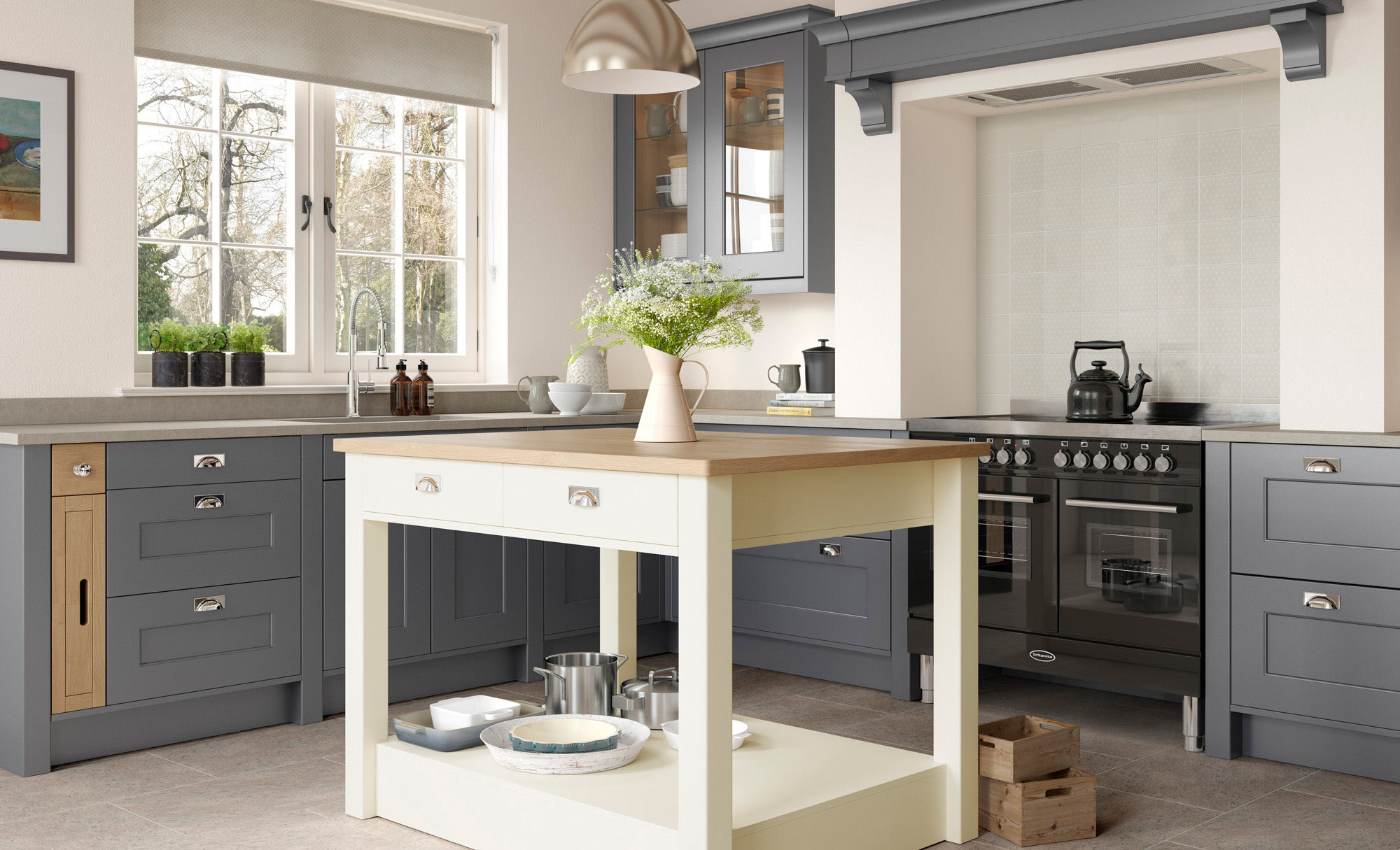 Uform Florence Dust Grey & Porcelain  Kitchen