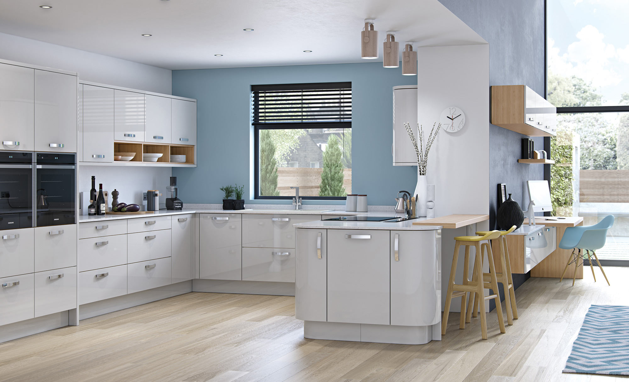 Uform Zola Gloss Light Grey Kitchen